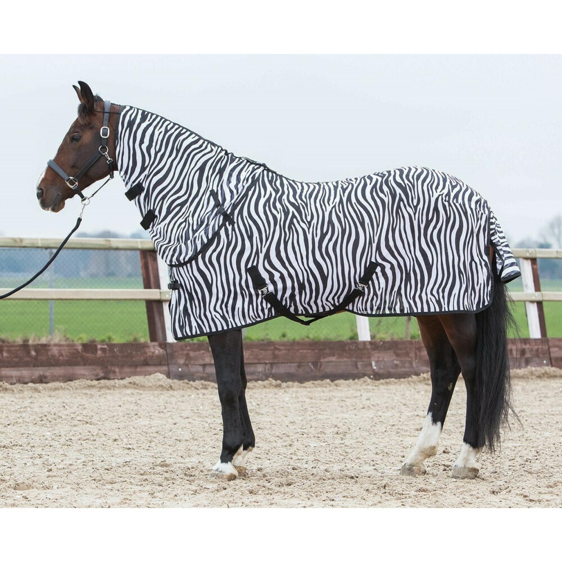 Paardenvliegendeken met zebrapatroon en brede kraag Harry's Horse