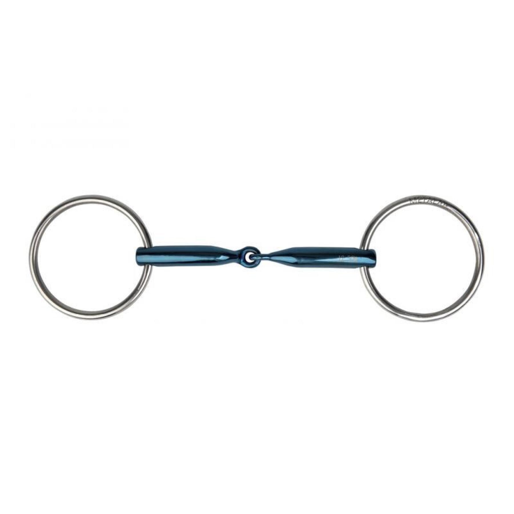 2-ringsbit voor gebroken paarden Metalab Eco Blue