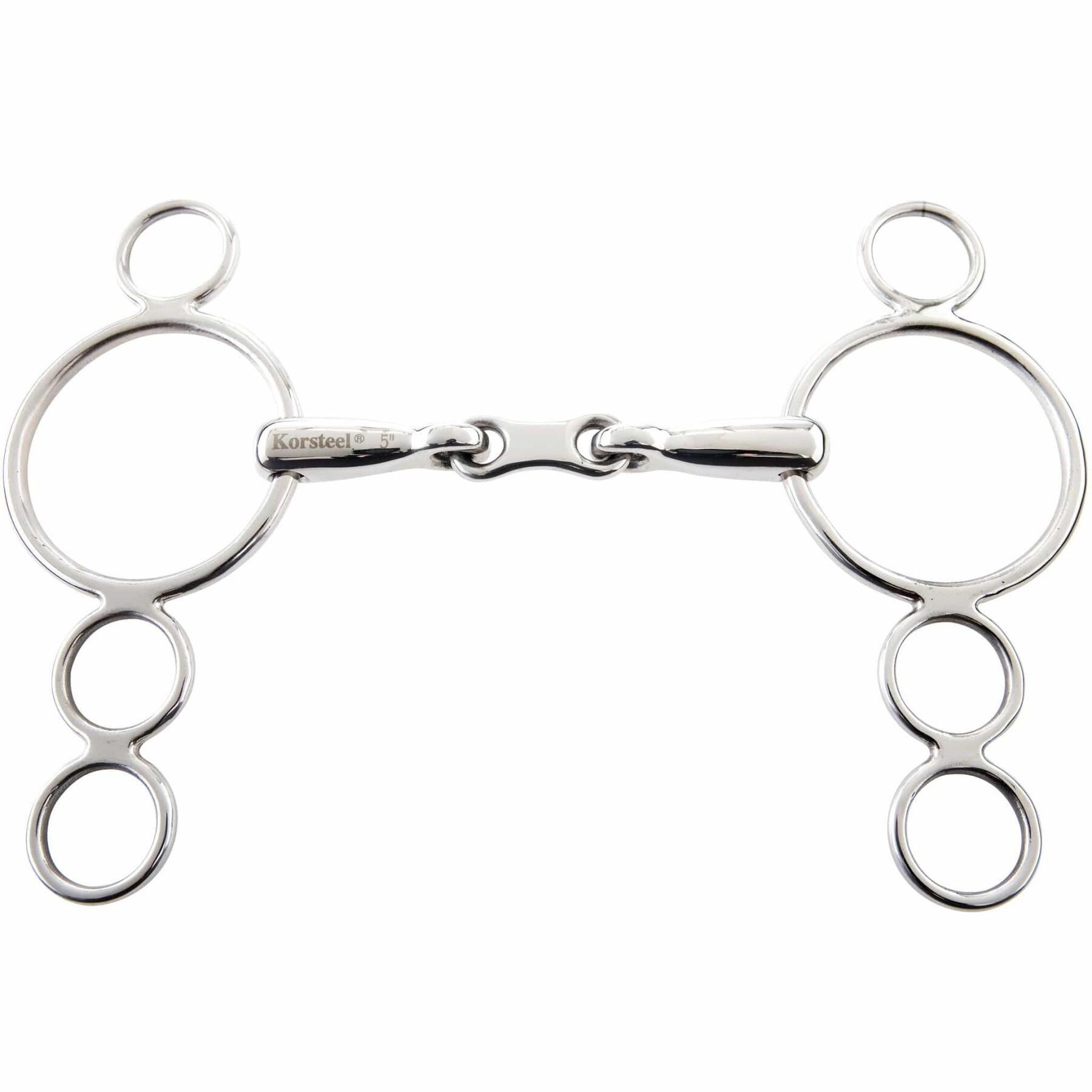 3 of 4-rings roestvrijstalen paardenbit met Franse schakels Weatherbeeta Korsteel